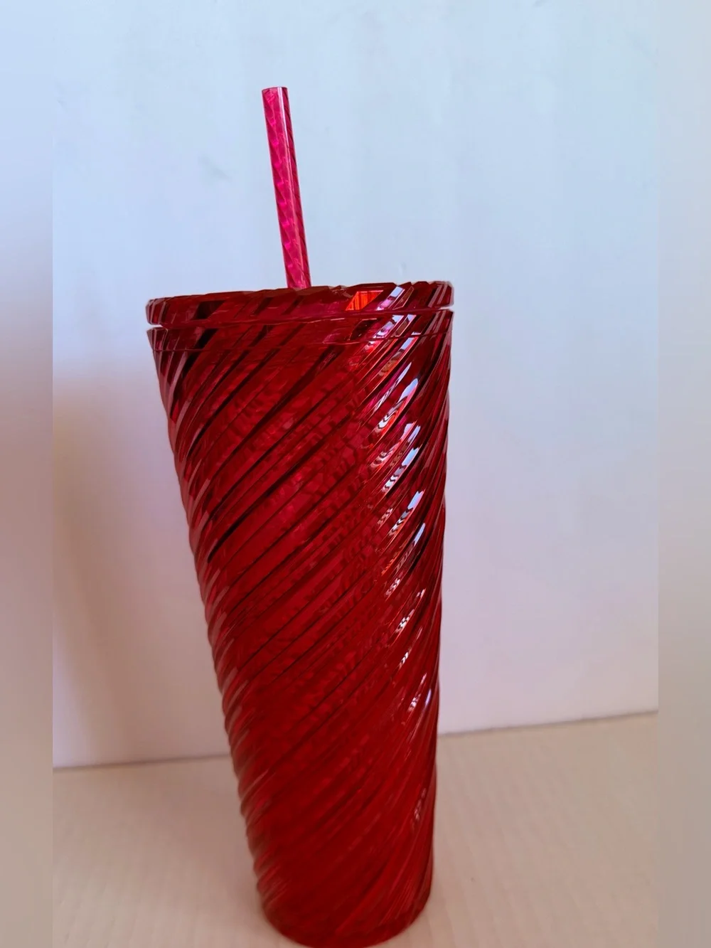 Starbucks Red Swirl Reusable Tumbler with Straw